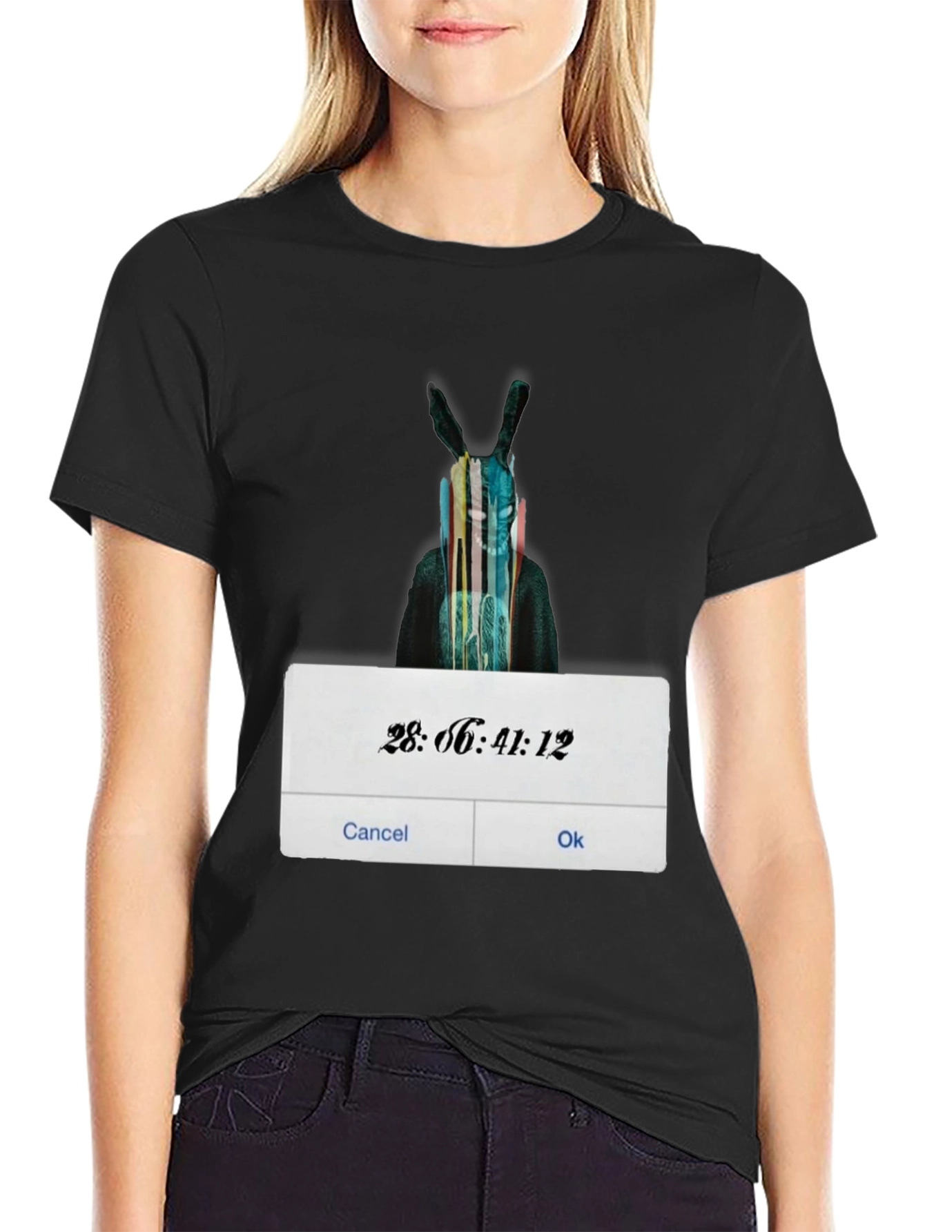 Rabbit Graphic Black T-Shirt