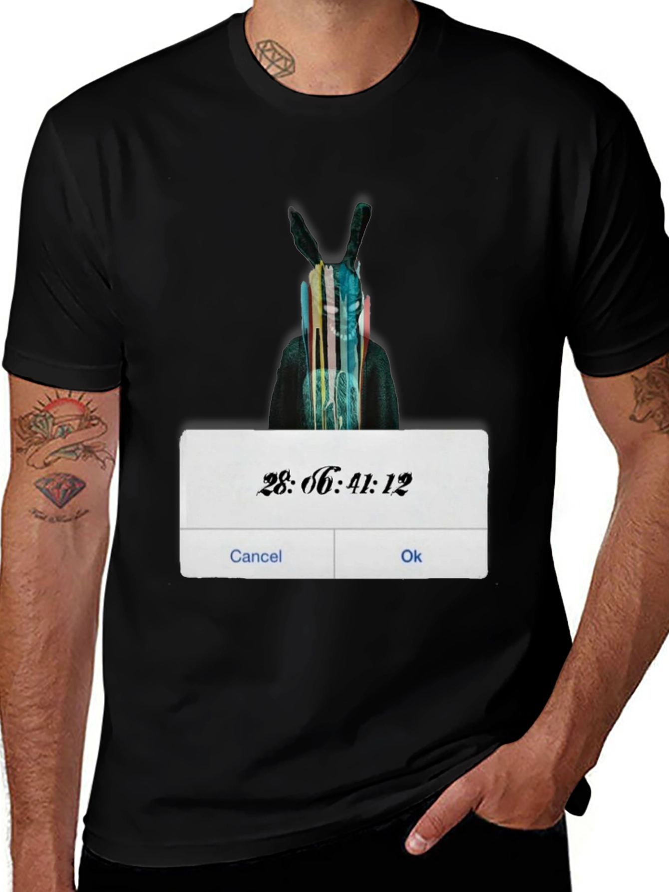Rabbit Graphic Black T-Shirt