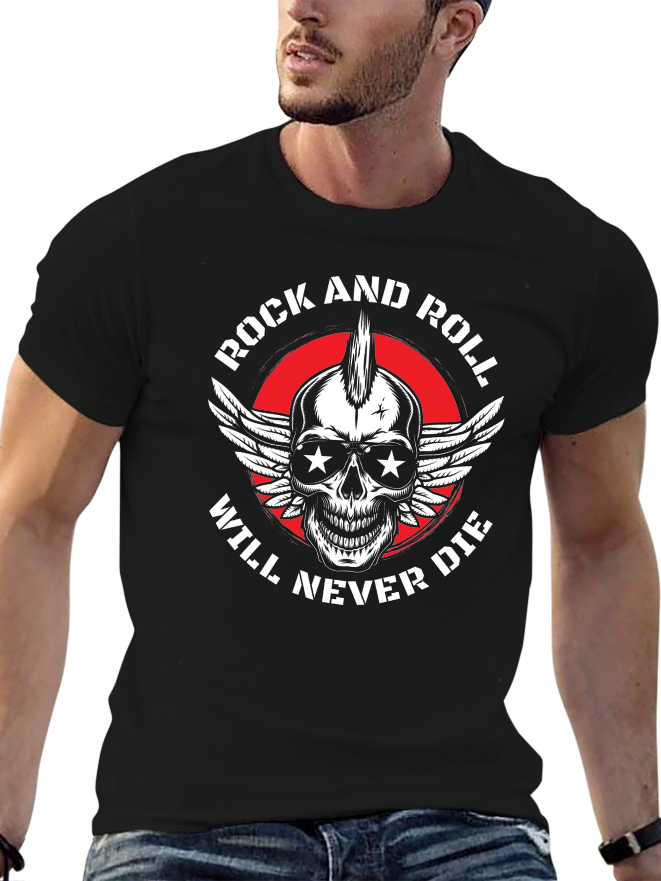Rock and Roll Skull Graphic Tee