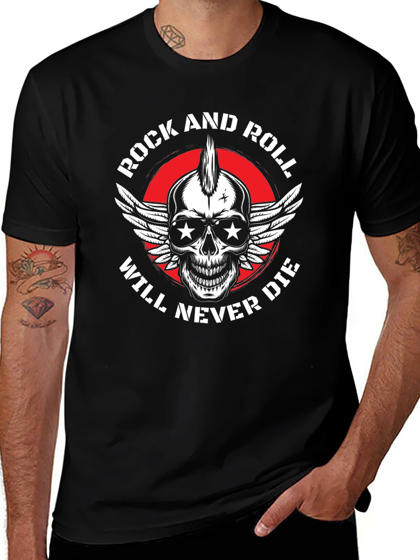 Rock and Roll Skull Graphic Tee