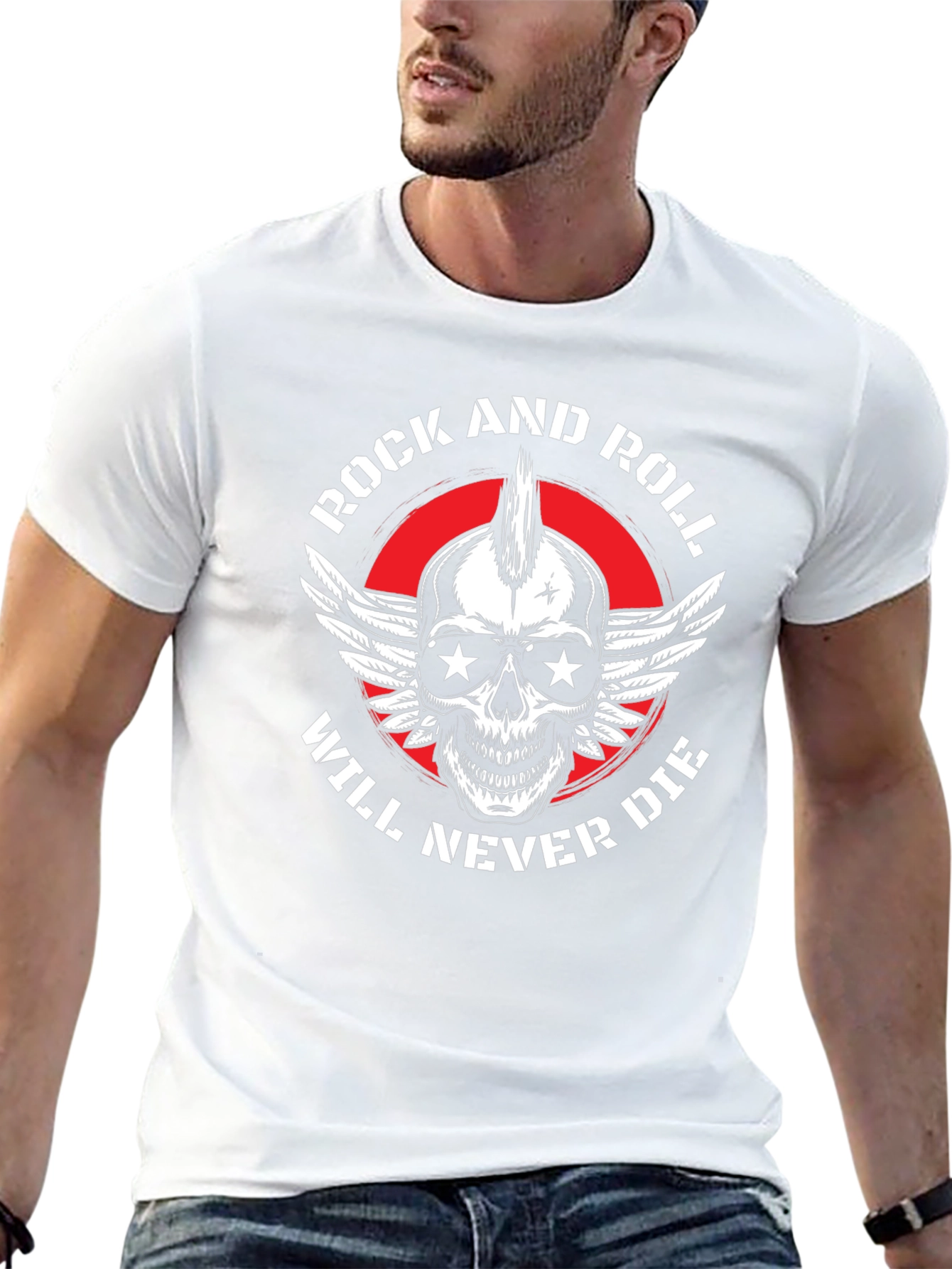 Rock and Roll Skull Graphic Tee