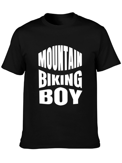 Mountain Biking Boy Graphic Tee - Black