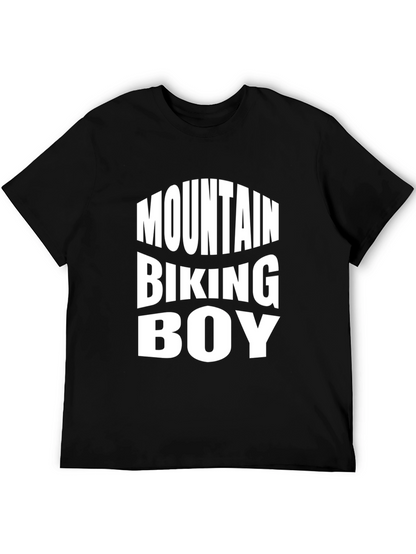 Mountain Biking Boy Graphic Tee - Black