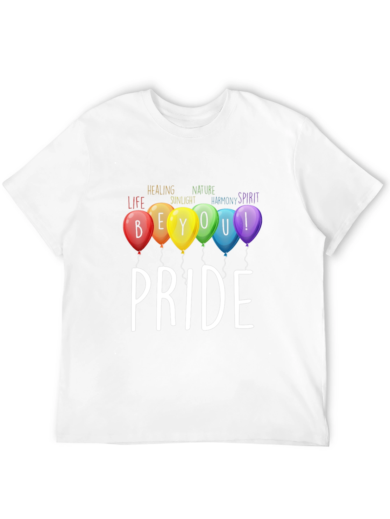 Pride T-Shirt: Be You! Rainbow Balloons Graphic Tee