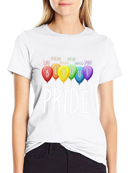 Pride T-Shirt: Be You! Rainbow Balloons Graphic Tee