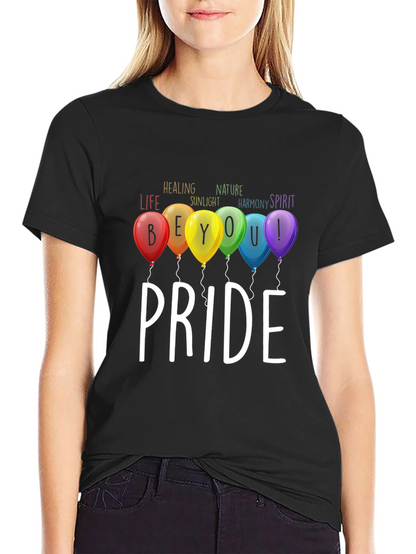 Pride T-Shirt: Be You! Rainbow Balloons Graphic Tee