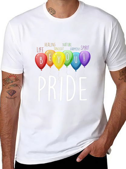 Pride T-Shirt: Be You! Rainbow Balloons Graphic Tee