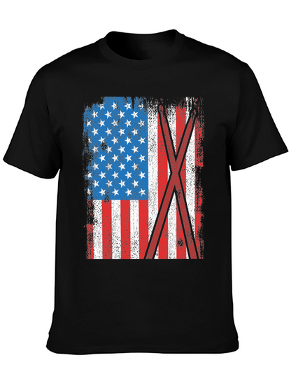 Distressed American Flag Drummer T-Shirt