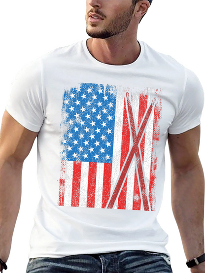 Distressed American Flag Drummer T-Shirt