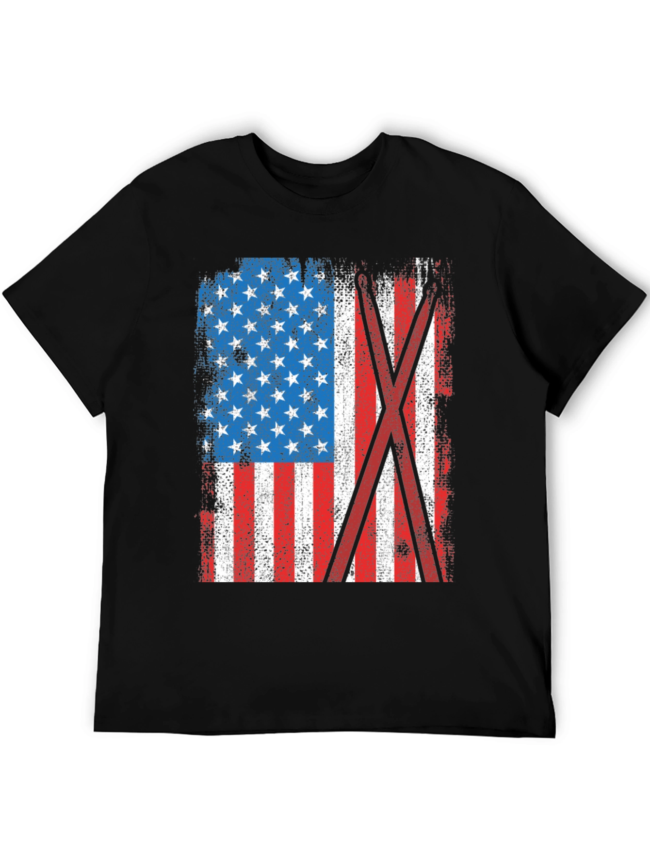 Distressed American Flag Drummer T-Shirt