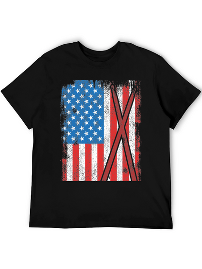 Distressed American Flag Drummer T-Shirt