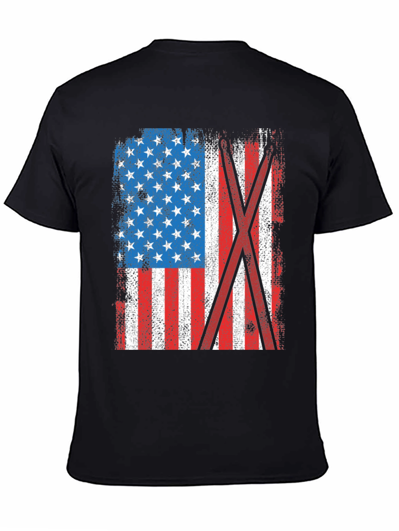 Distressed American Flag Drummer T-Shirt