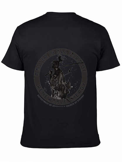 Renewable Energy Graphic Print Black T-Shirt