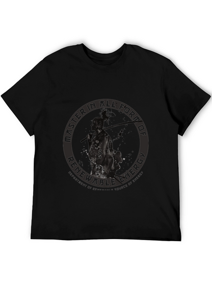Renewable Energy Graphic Print Black T-Shirt