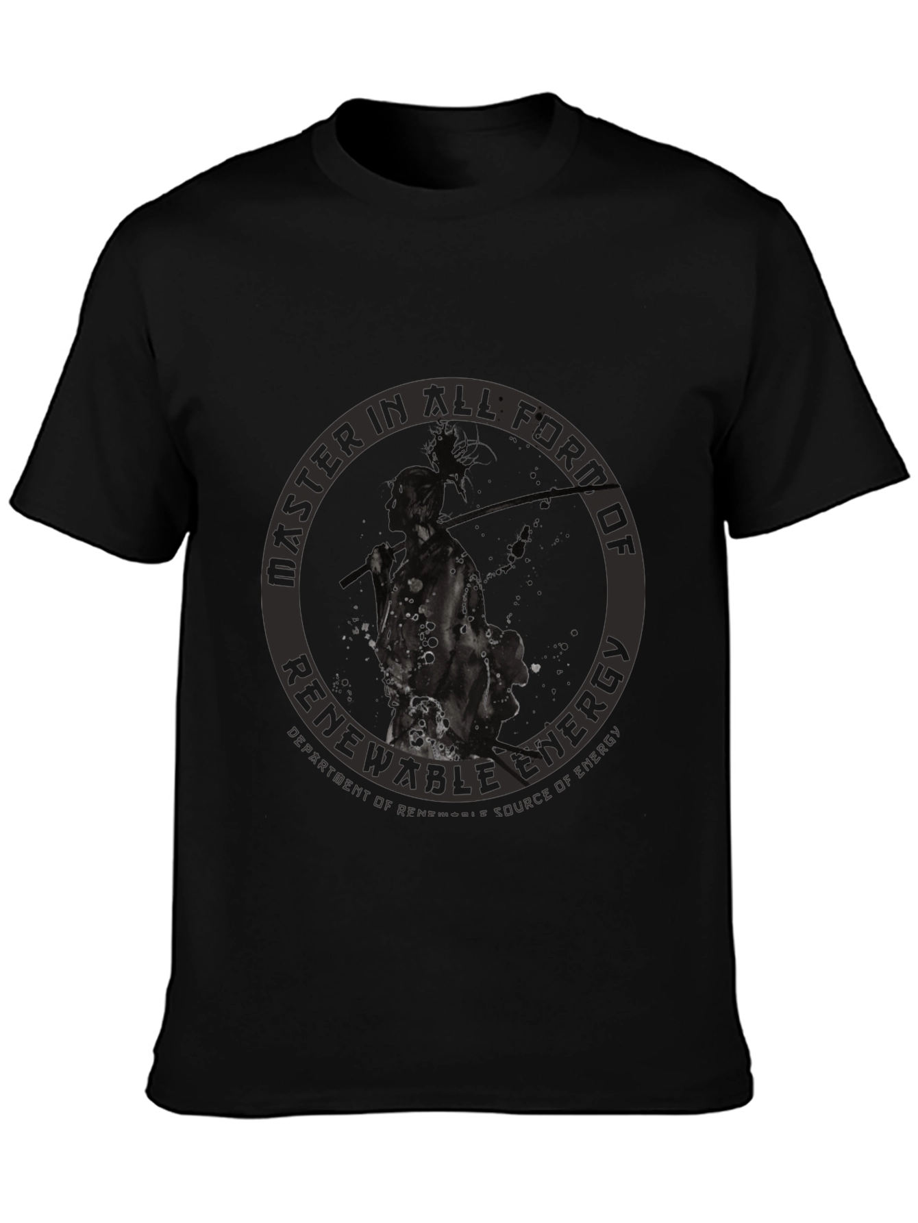 Renewable Energy Graphic Print Black T-Shirt
