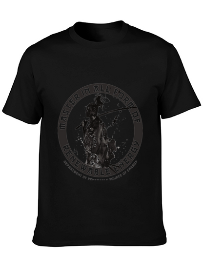 Renewable Energy Graphic Print Black T-Shirt