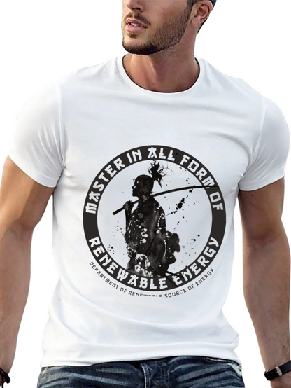 Renewable Energy Graphic Print Black T-Shirt