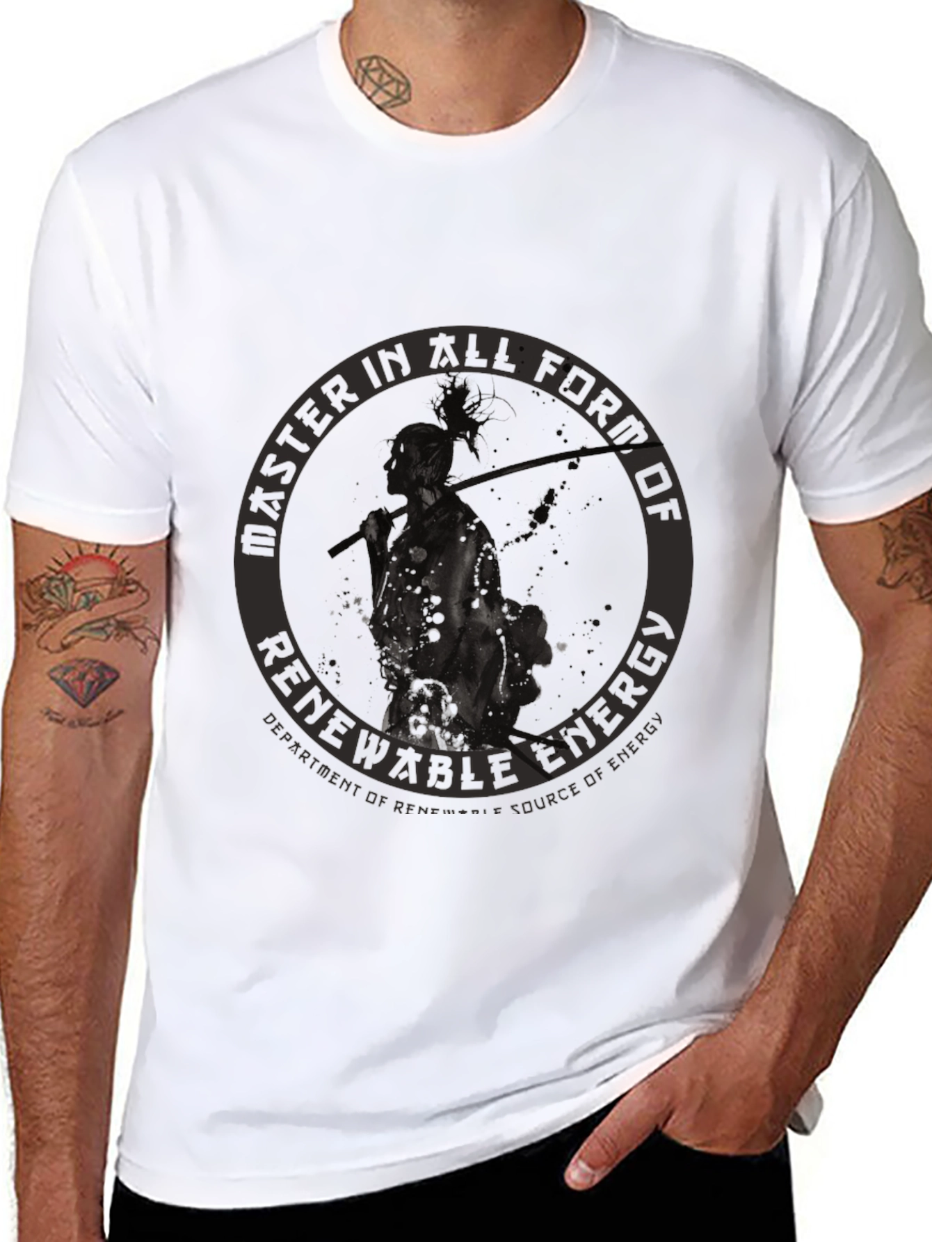 Renewable Energy Graphic Print Black T-Shirt
