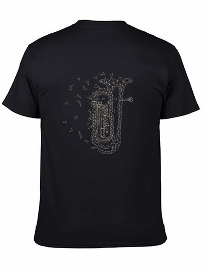 Geometric Tuba Graphic Tee - Cool Music Lover Shirt