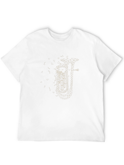 Geometric Tuba Graphic Tee - Cool Music Lover Shirt