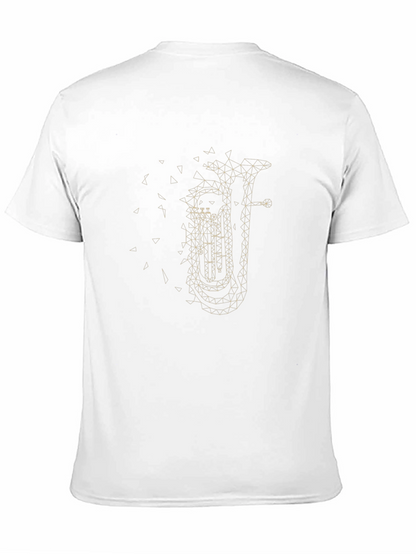 Geometric Tuba Graphic Tee - Cool Music Lover Shirt