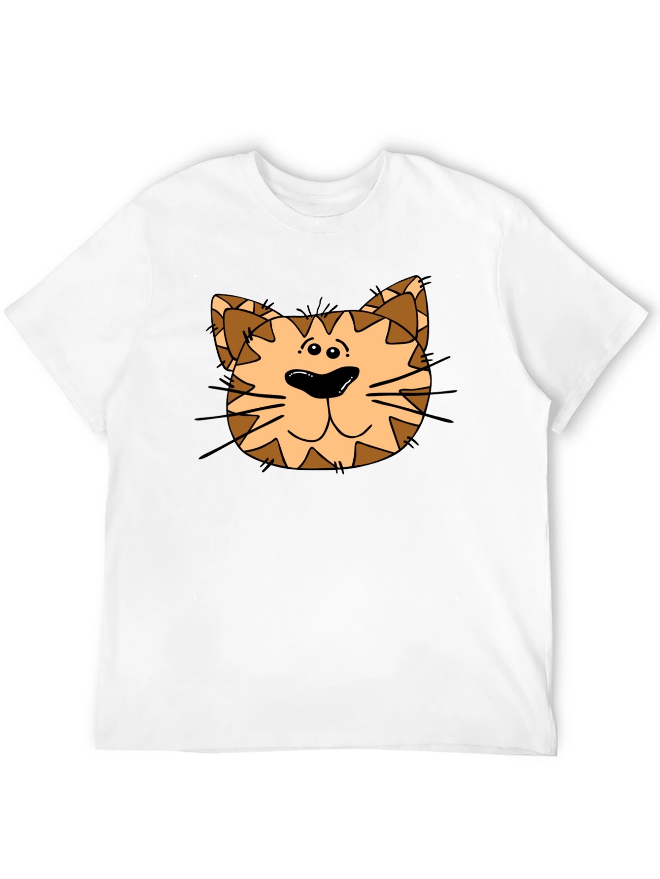 Cartoon Cat Graphic Black T-Shirt