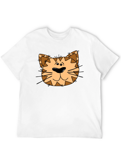 Cartoon Cat Graphic Black T-Shirt