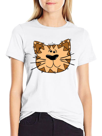 Cartoon Cat Graphic Black T-Shirt
