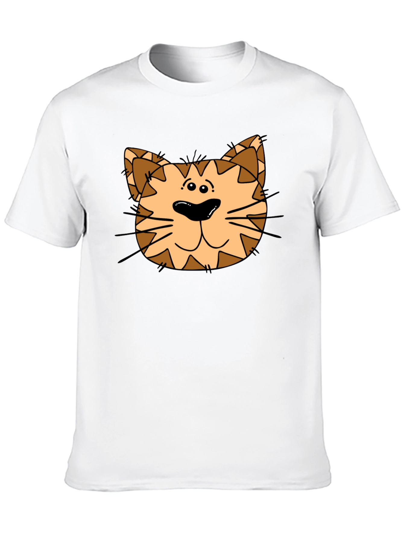 Cartoon Cat Graphic Black T-Shirt