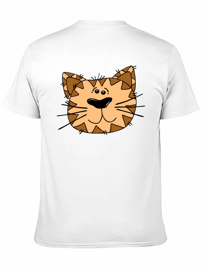 Cartoon Cat Graphic Black T-Shirt