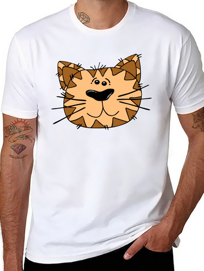 Cartoon Cat Graphic Black T-Shirt