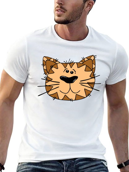 Cartoon Cat Graphic Black T-Shirt