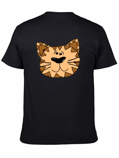 Cartoon Cat Graphic Black T-Shirt