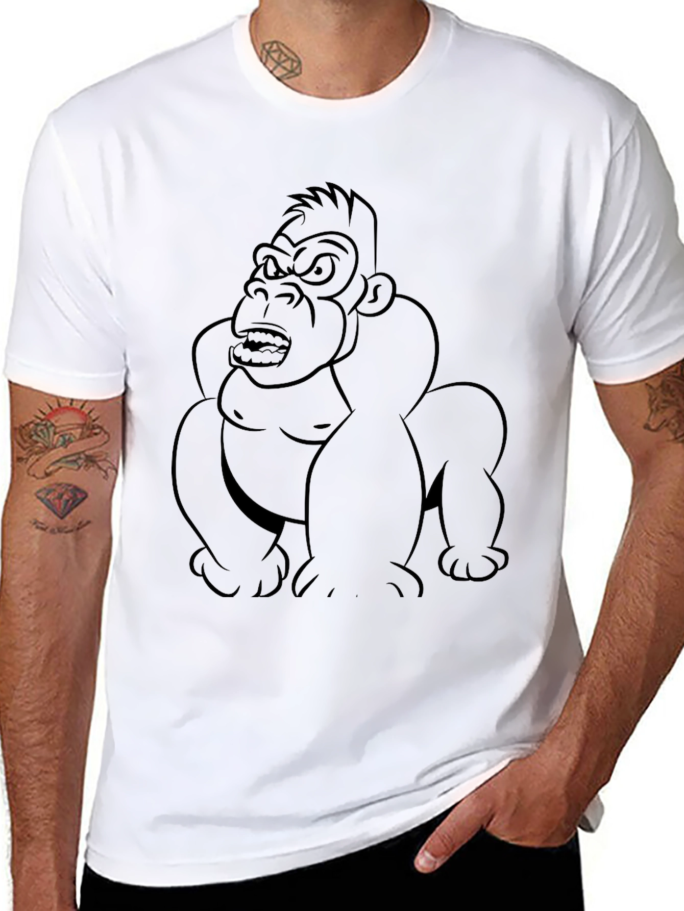 Cool Gorilla Graphic T-Shirt - Black Cotton Tee