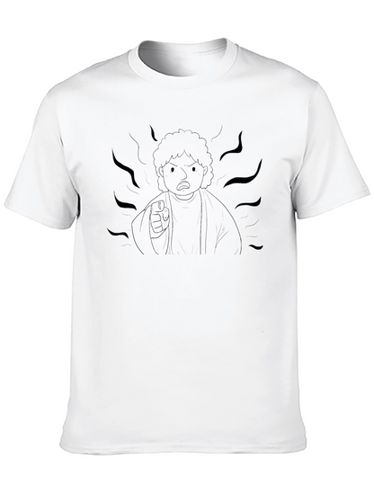 Black Graphic Tee - Angry Cartoon Character