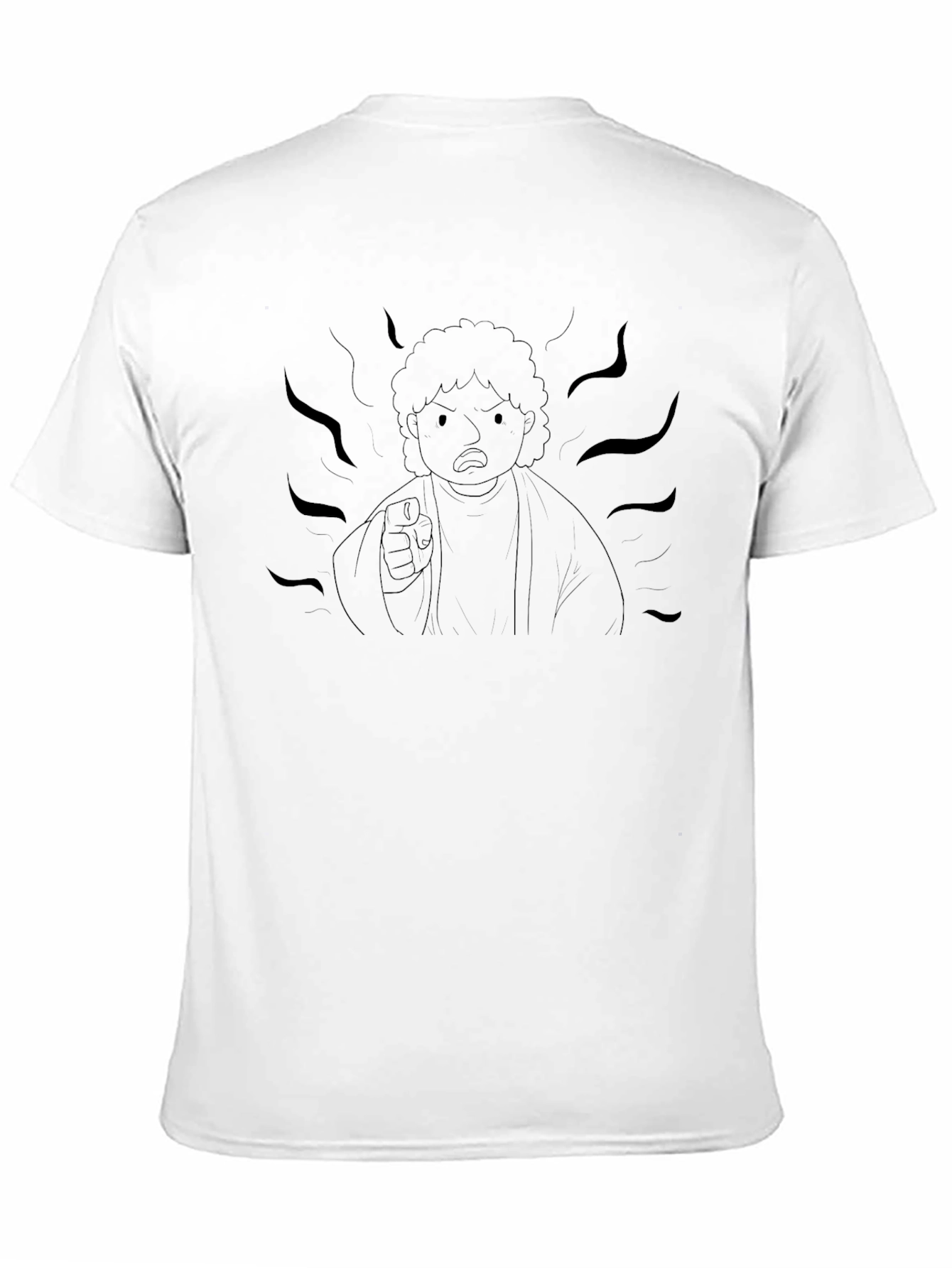 Black Graphic Tee - Angry Cartoon Character