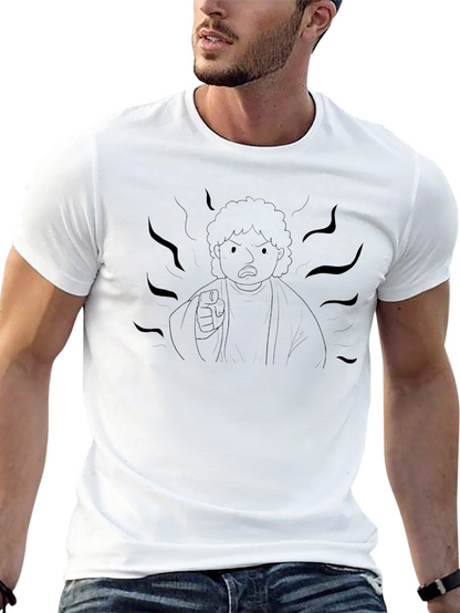 Black Graphic Tee - Angry Cartoon Character