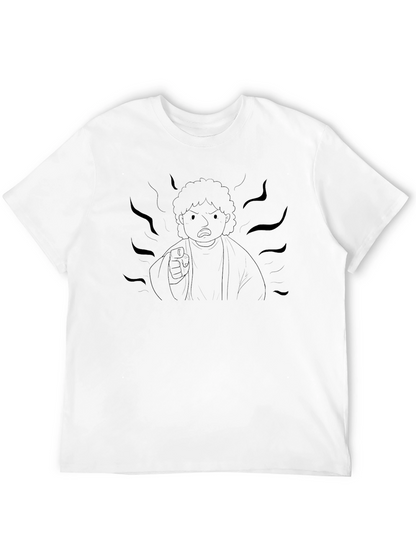 Black Graphic Tee - Angry Cartoon Character