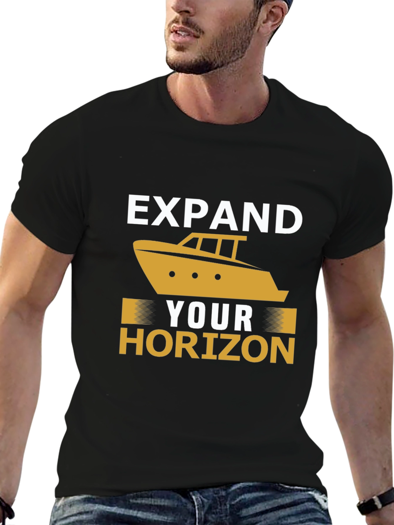 Expand Your Horizon Black Graphic Tee