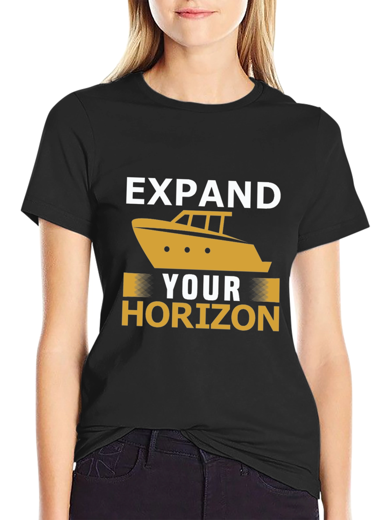 Expand Your Horizon Black Graphic Tee