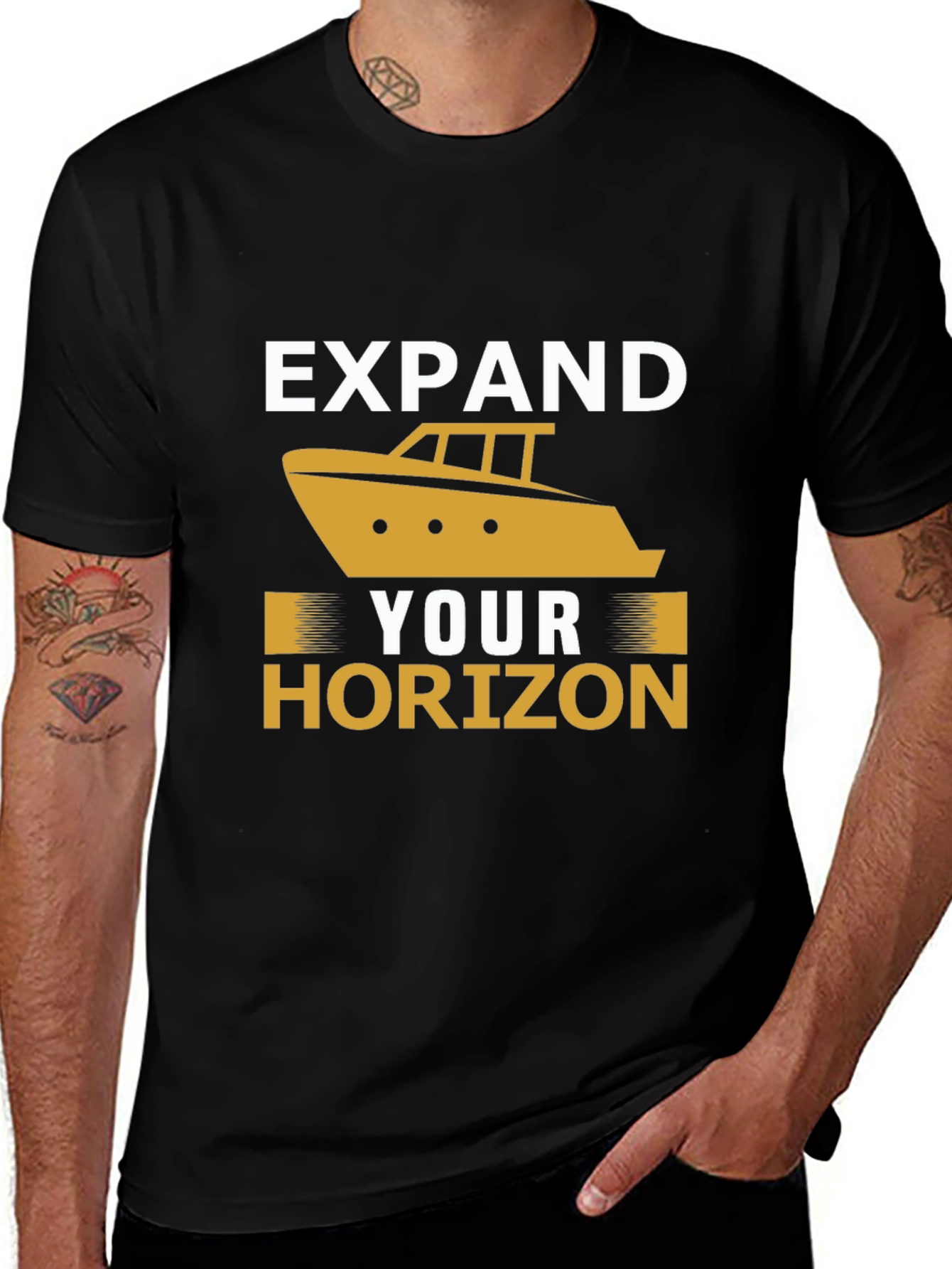 Expand Your Horizon Black Graphic Tee