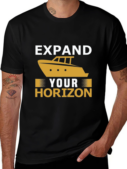 Expand Your Horizon Black Graphic Tee