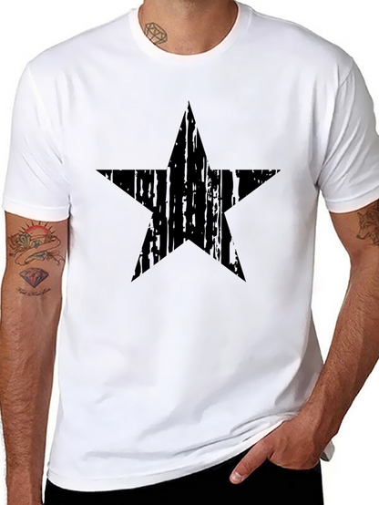 Mens Black Star Graphic Tee