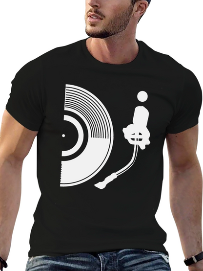 DJ Turntable Graphic T-Shirt - Stylish Music Lover Tee