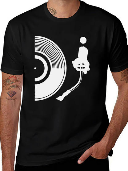 DJ Turntable Graphic T-Shirt - Stylish Music Lover Tee