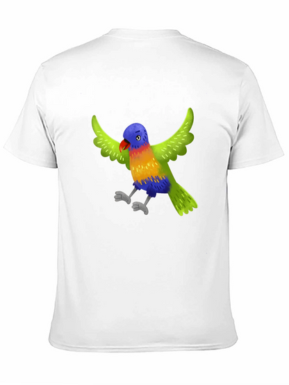 Colorful Parrot Graphic T-Shirt