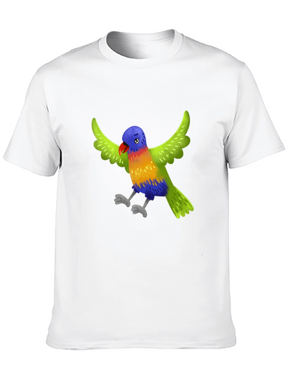 Colorful Parrot Graphic T-Shirt