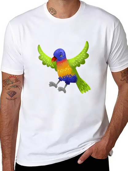 Colorful Parrot Graphic T-Shirt