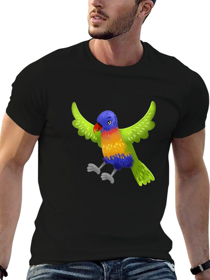 Colorful Parrot Graphic T-Shirt