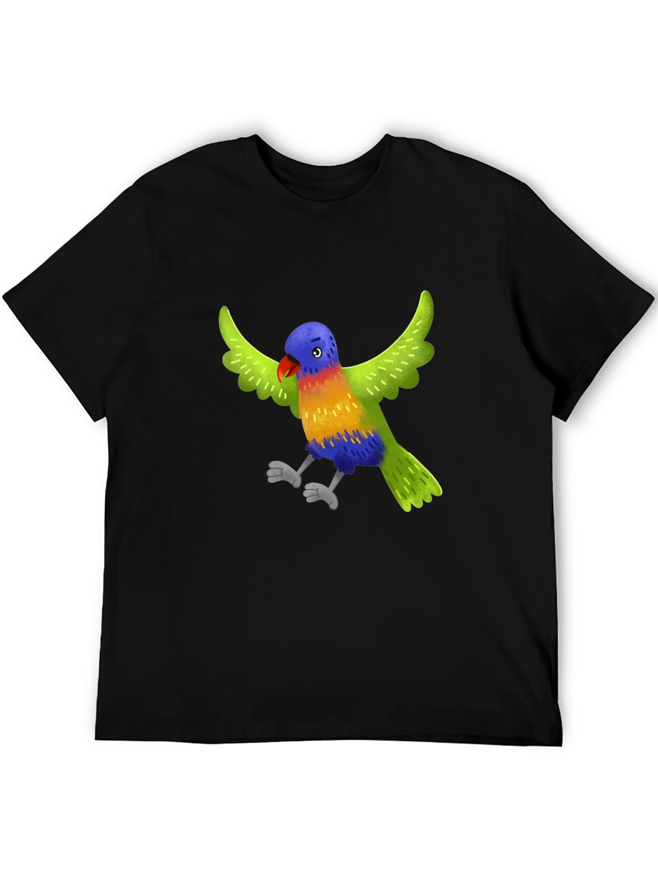 Colorful Parrot Graphic T-Shirt